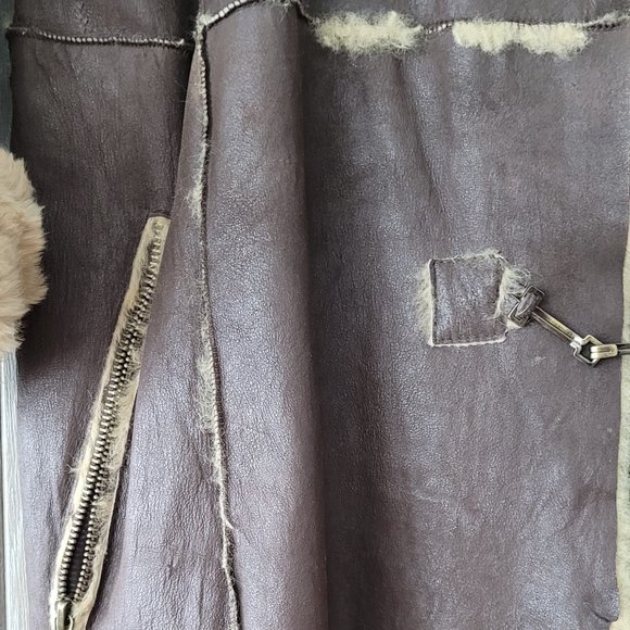 Unique  Leather Winter Coat (Runway piece), size M, brown - Picture 14 of 16
